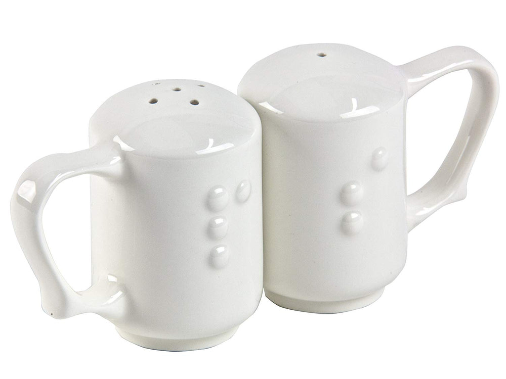 Wade Dignity One Handled Salt & Pepper Shakers – White