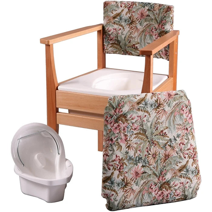 Deluxe Wooden Commode Chair with Padded Seat & Back – Ability Superstore