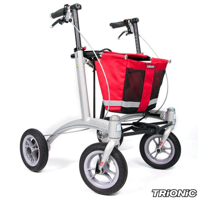 Side view photo of the Trionic Rollator Walker 9 - Red