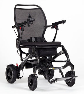 the image shows the black airfold powerchair