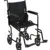 The black Lightweight Aluminium Travel Wheelchair