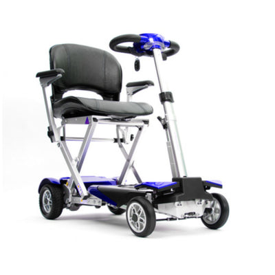 the image shows the blue AutoFold Elite Scooter