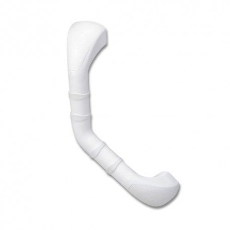 An angled version of the Prima White Grab Rail with Soft Grip
