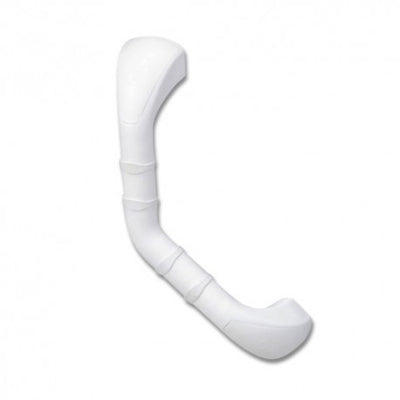 An angled version of the Prima White Grab Rail with Soft Grip
