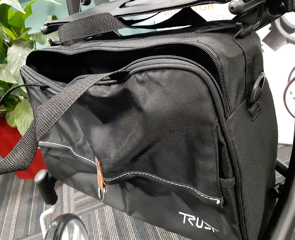 Lets Go Out Rollator Black & Silver – close up of bag