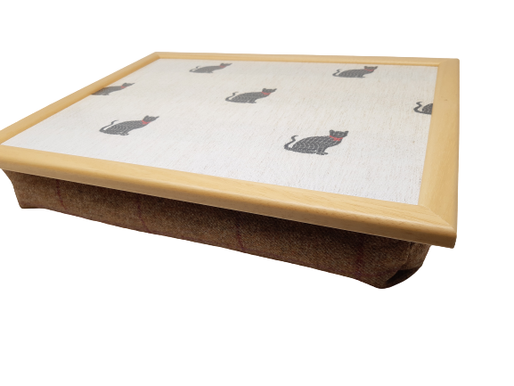 Luxury Tweed Kitten Cushioned Lap Tray