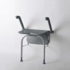 A grey Etac Shower Seat with the arms in an upright position