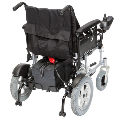 shows the Cirrus Powerchair from the rear