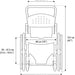 shows the dimensions of the Etac Clean Self Propelled Shower Commode Chair