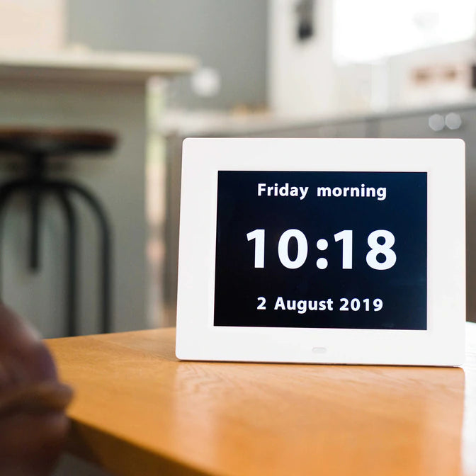 the reminder clock on a kitchen table