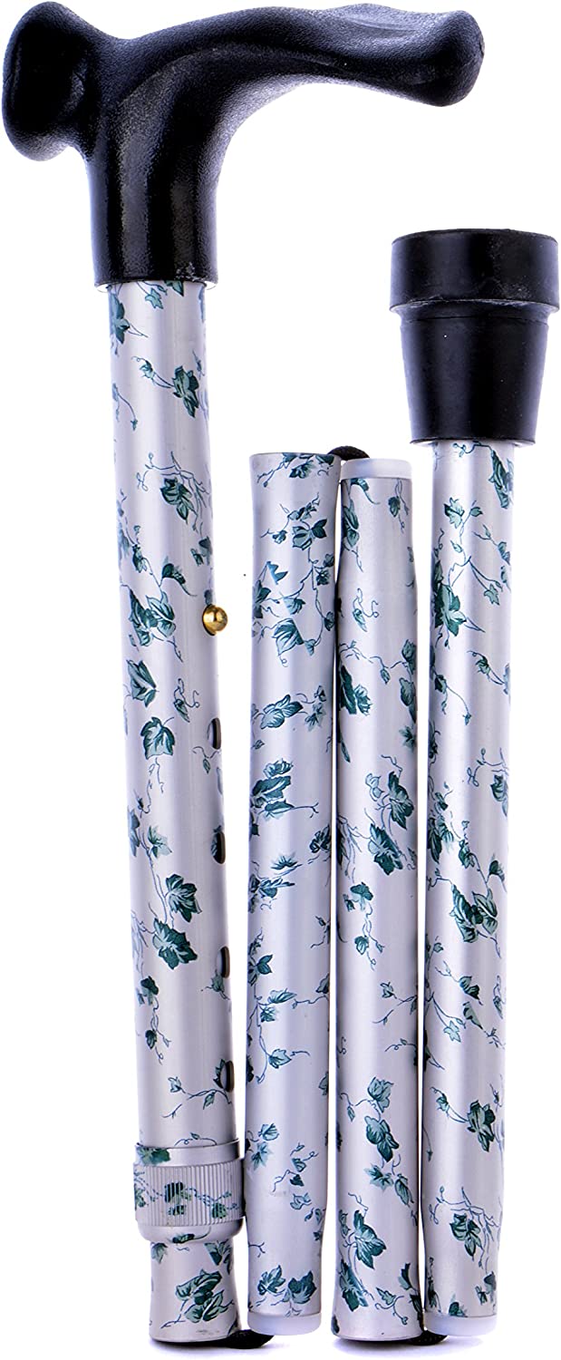 the image shows the ivy designed adjustable left handed comfort grip cane