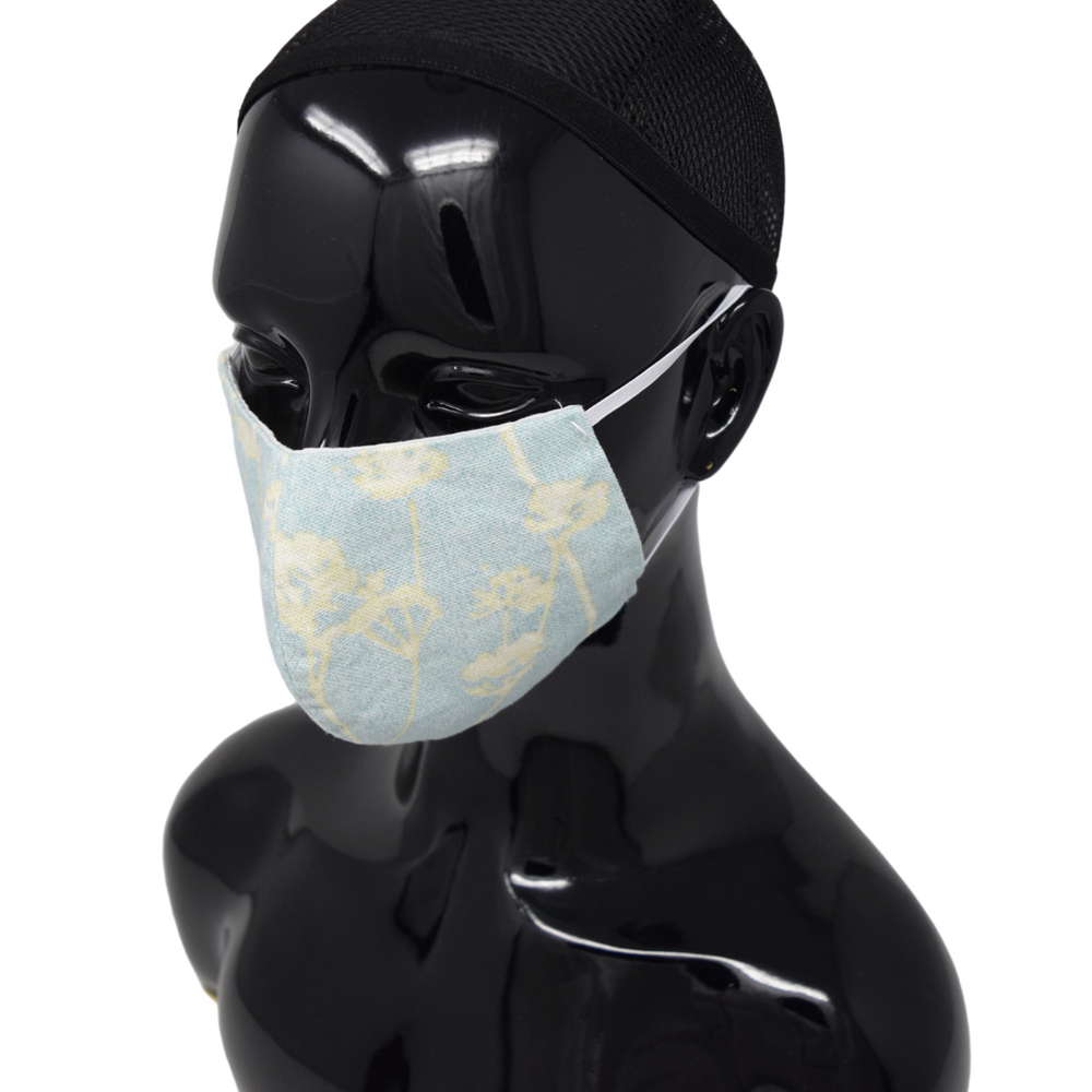 Washable, Reusable Face Mask | Blue & Yellow Flowers Print