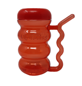 Cup With Built In Straw – red