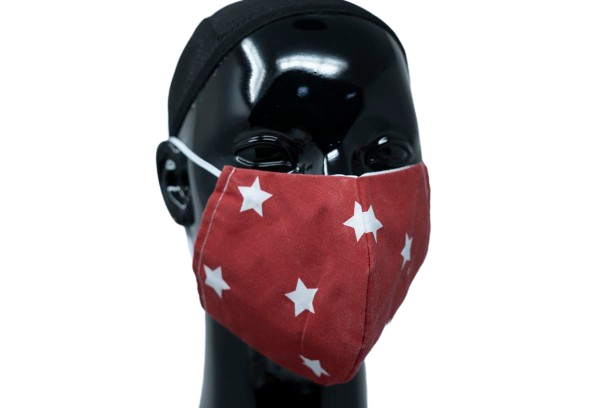 Washable, Reusable Face Mask | Deep Red & Stars