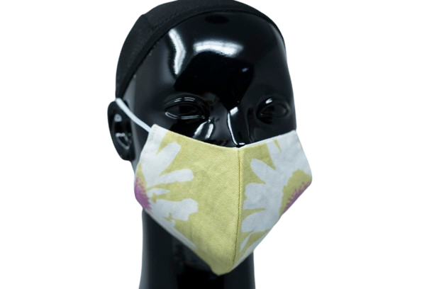 Washable, Reusable Face Mask | Lime Green & Big Flowers
