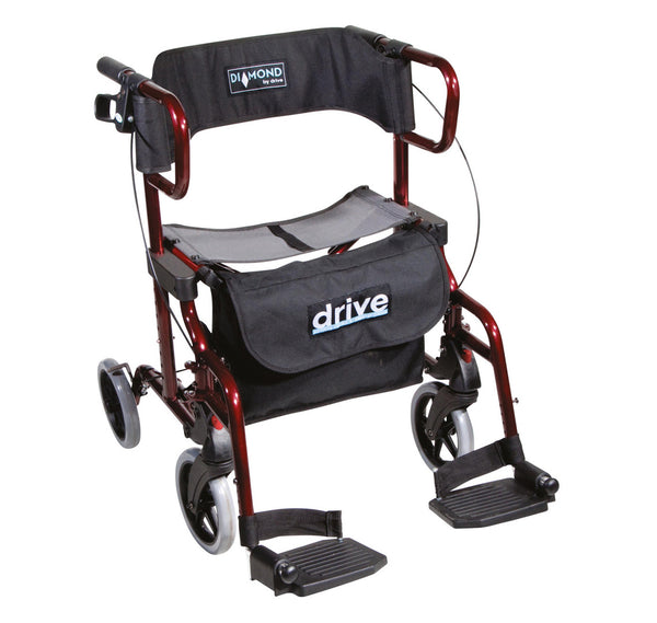 The Diamond Deluxe Aluminium Rollator/Walker in red