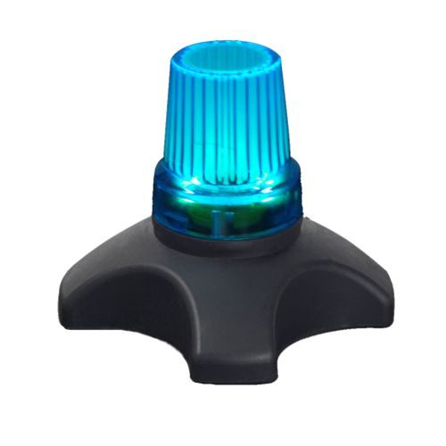 shows the blue flashing quad cane tip