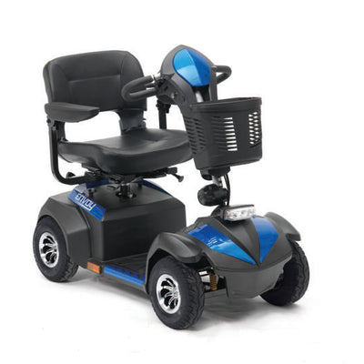 the image shows the blue envoy 4 mobility scooter