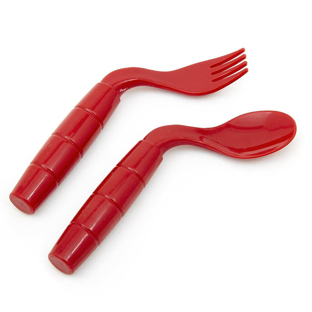 Easy Eaters Curved Cutlery – red