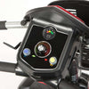 the image shows a close up pf the steering control panel on the envoy 4 mobility scooter