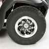 the image shows a close up of a wheel on the envoy 4 mobility scooter