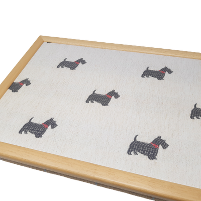 Luxury Tweed Scottie Dog Cushioned Lap Tray