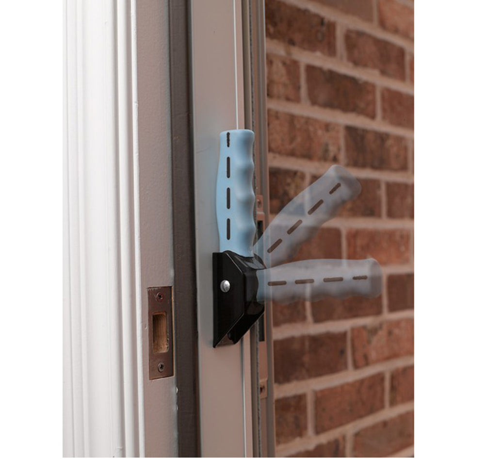 shows the Flip-A-Grip Support Handle in motion, demonstrating how it can be folded away when not in use
