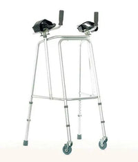 The silver Forearm Walking Frame with Swivel Castors