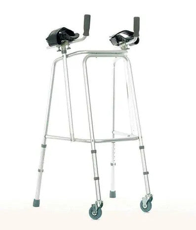 The silver Forearm Walking Frame with Swivel Castors