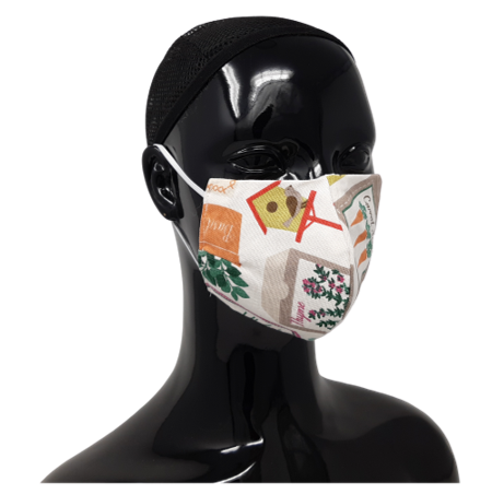 shows a washable, resuable face mask in the gardening pattern design