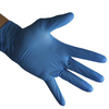 shows a hand wearing a nitrile powder free glove