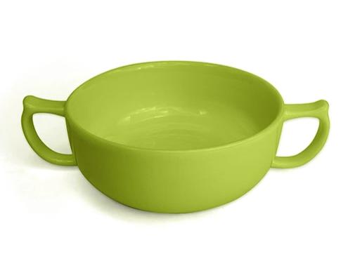 shows the green wade dignity soup bowl in green
