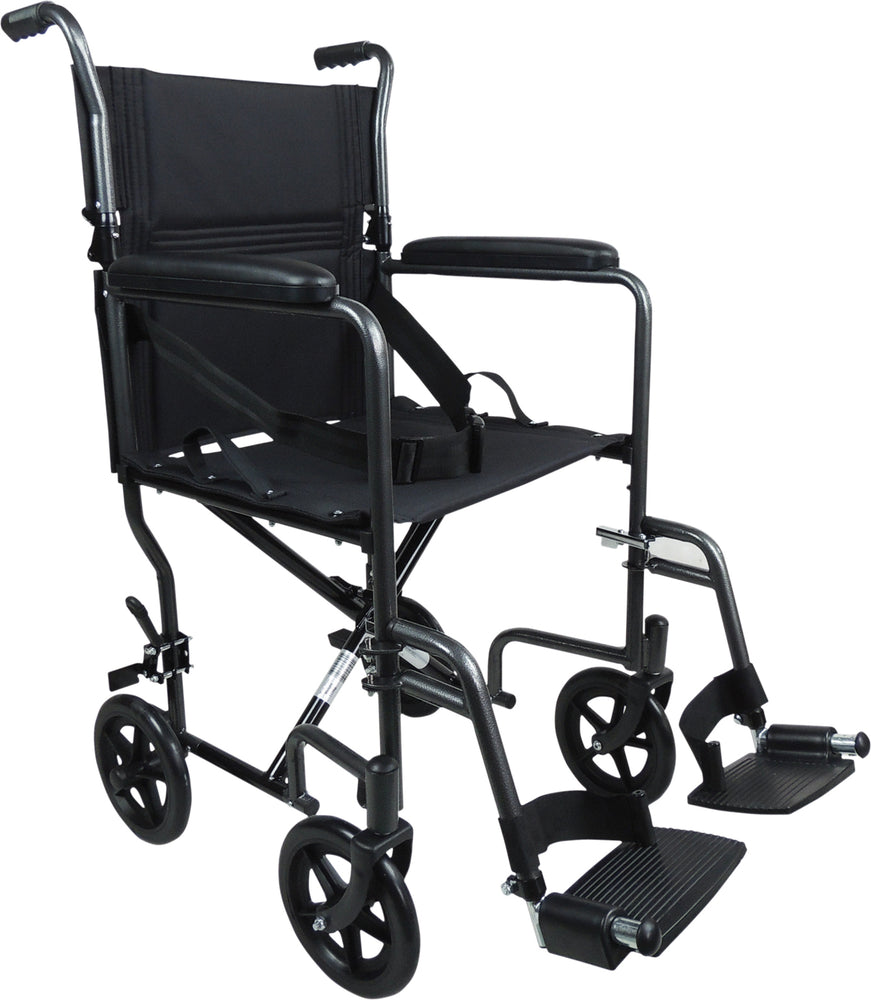 The Black Steel Compact Transport Wheelchair