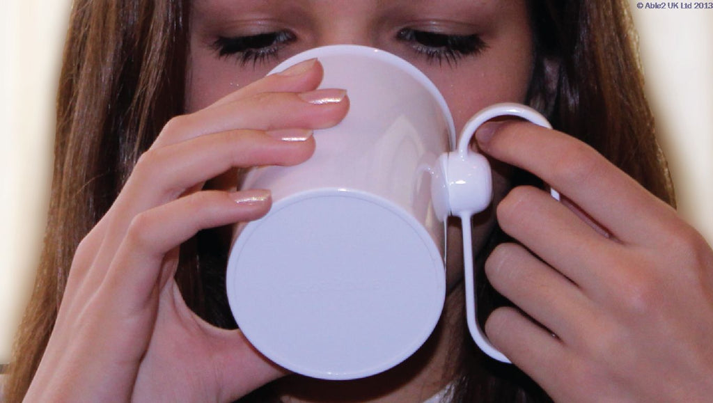 Handsteady Drinking Aid in use