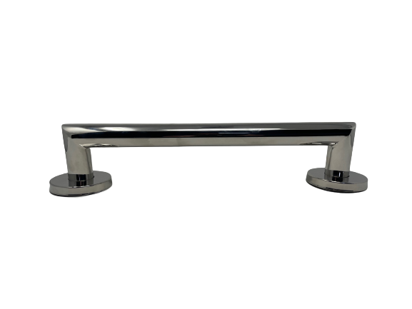 A sideways view of the Luxury Straight Stainless Steel Grab Rail