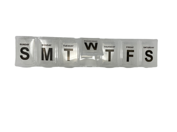 the large 7 day pill case with braille