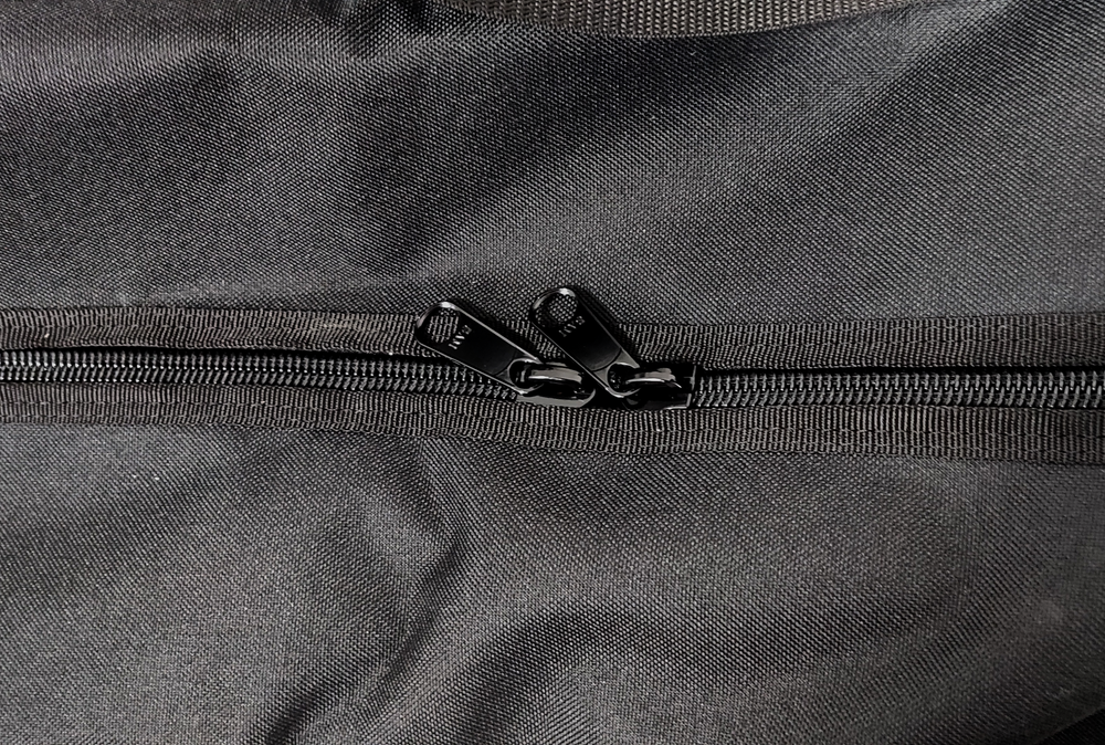 shows the double zip on the Rollator Storage Bag