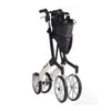 shows the lets go out rollator in black and silver folded up