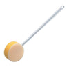 shows the loofah option of the shaped bath sponge with long handle