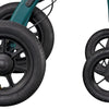 shows the pneumatic tyres on the rollz motion performance rollator