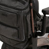 shows a close-up of the Torba Luxe Premium Mobility Scooter and Wheelchair Bag with a crutch in the side pocket