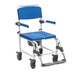 the Wheeled Attendant Deluxe Shower Commode Chair with seat insert in place