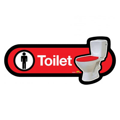 Toilet Door Sign - Red