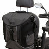 Image of the torba go bag fitted to the back of a mobility scooter in the grey/black option