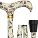 the image shows the classic canes folding fashion derby cane with the british owls design