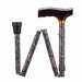 the image shows the paisley adjustable folding walking stick