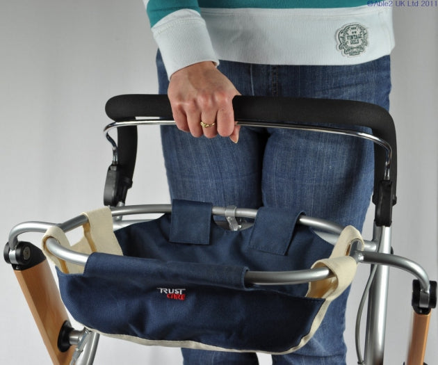 Picture of someone using the Lets Go Indoor Rollator Accessories close up