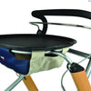 Picture of Lets Go Indoor Rollator Accessories highlighting the tray and the fabric bag