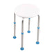 Atlantis Shower Stool - blue ferrules, white seat