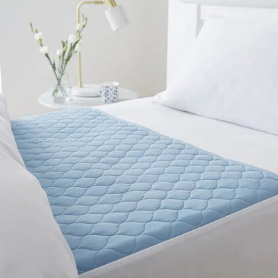 Washable bed pad - blue - double size